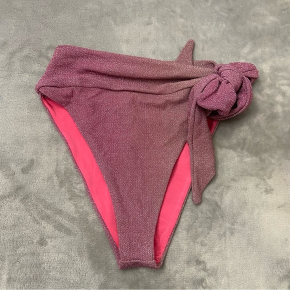 New! Beach Riot Claire sparkle ombré side tie bottoms purple 24994 - Picture 5 of 10